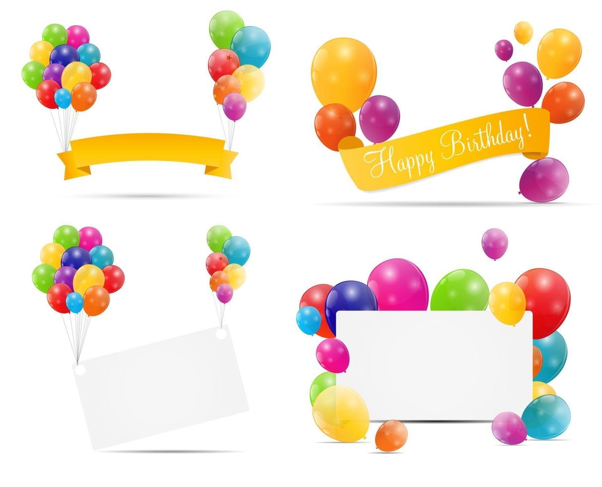 Color glossy balloons background vector illustration