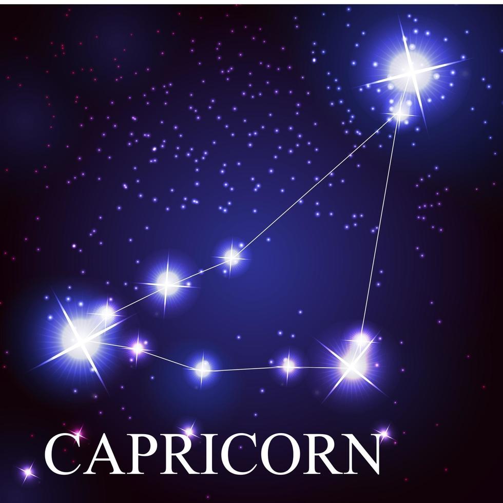 Capricorn zodiac sign of the beautiful bright stars vector