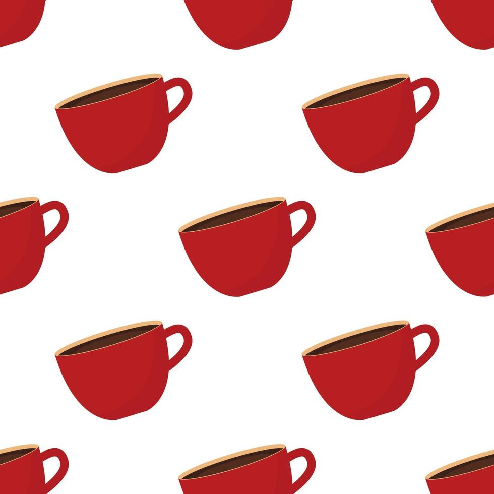 Seamless Pattern Background with Cup of Coffee. Vector Illustration