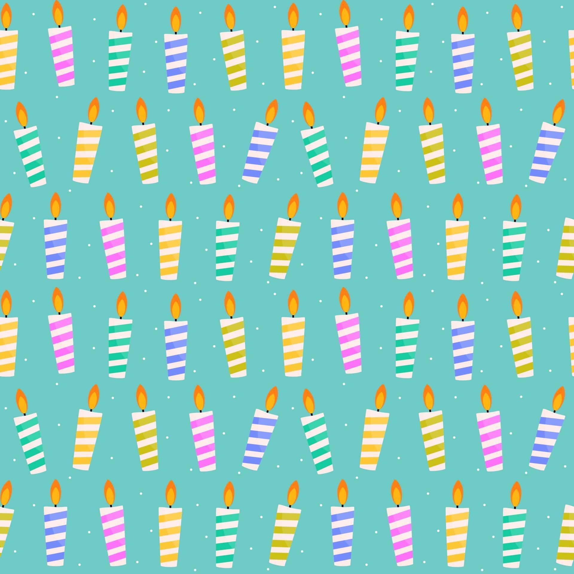 Happy Birthday Seamless Pattern Background with Candles. 3209081 Vector