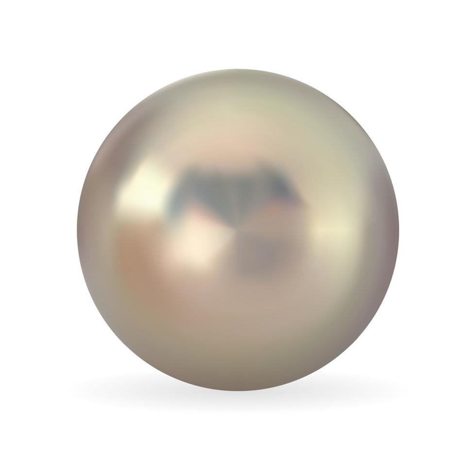 Realistic 3D Pearl isolated on white background. vector