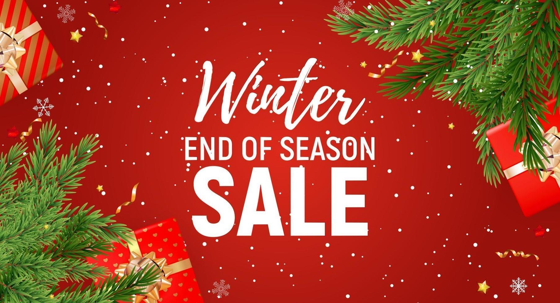 Winter End of Season Sale Background Design. vector