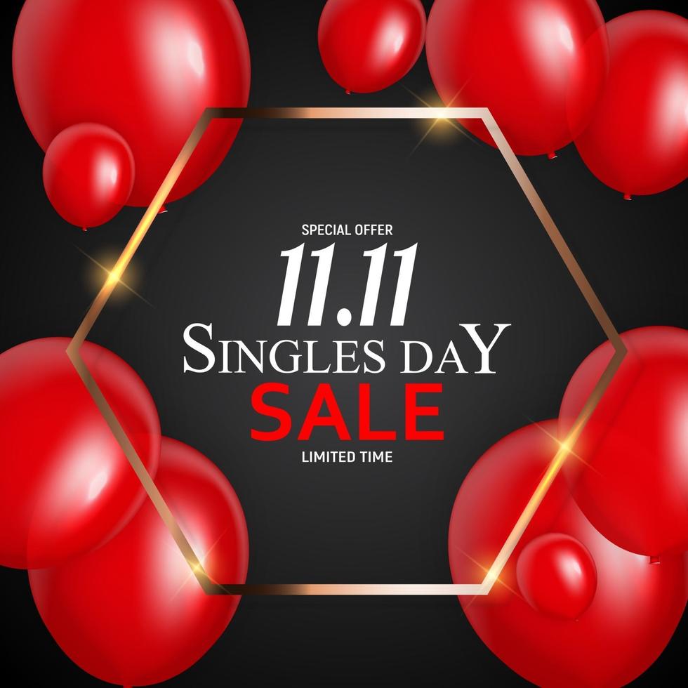 November 11 Singles Day Sale. Vector Illustration