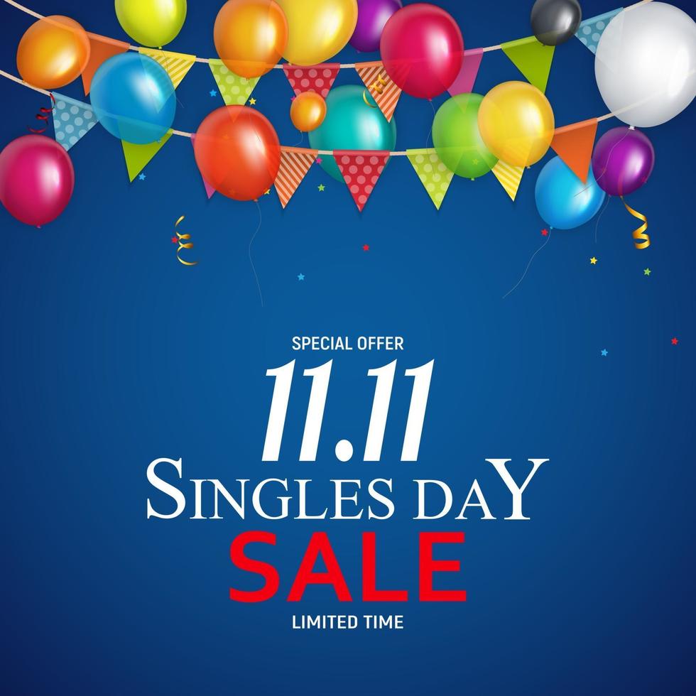 November 11 Singles Day Sale. Vector Illustration