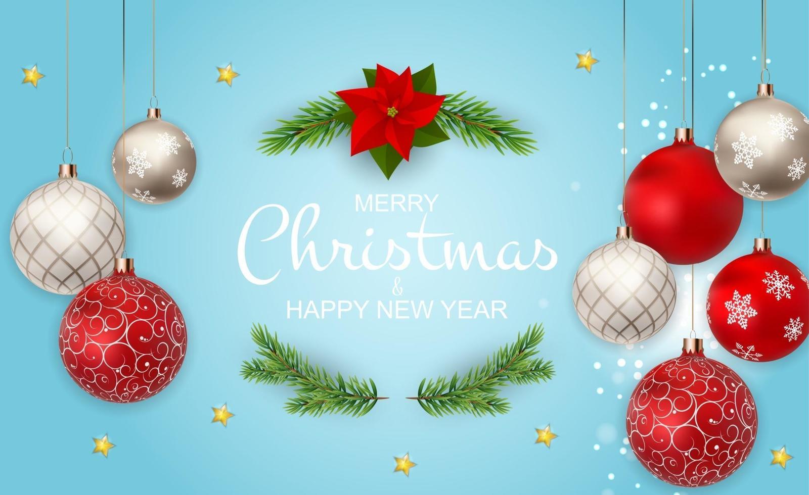 Merry Christmas and New Year Background. Vector Illustration