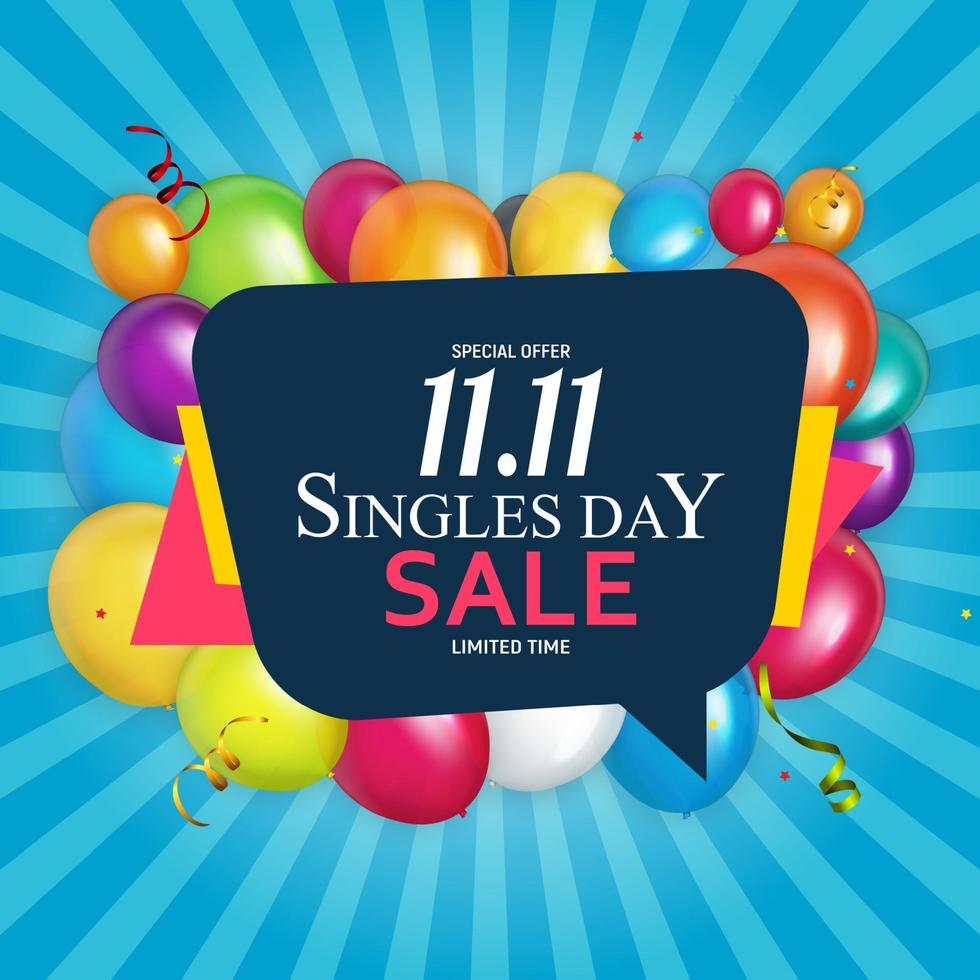 November 11 Singles Day Sale. Vector Illustration