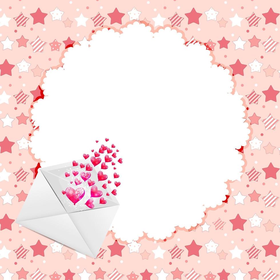 Valentines day heart background, vector illustration