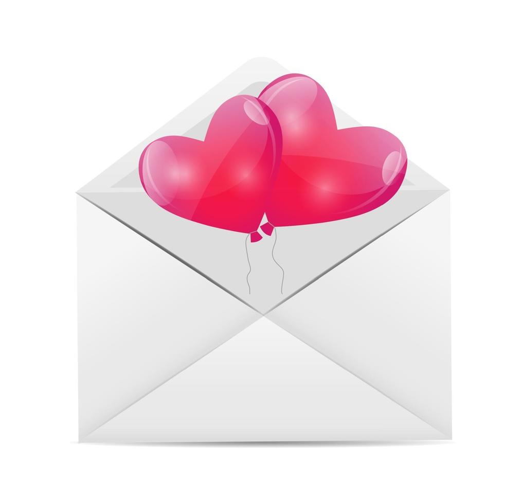 Valentines Day Card with Heart Shaped Balloons vector