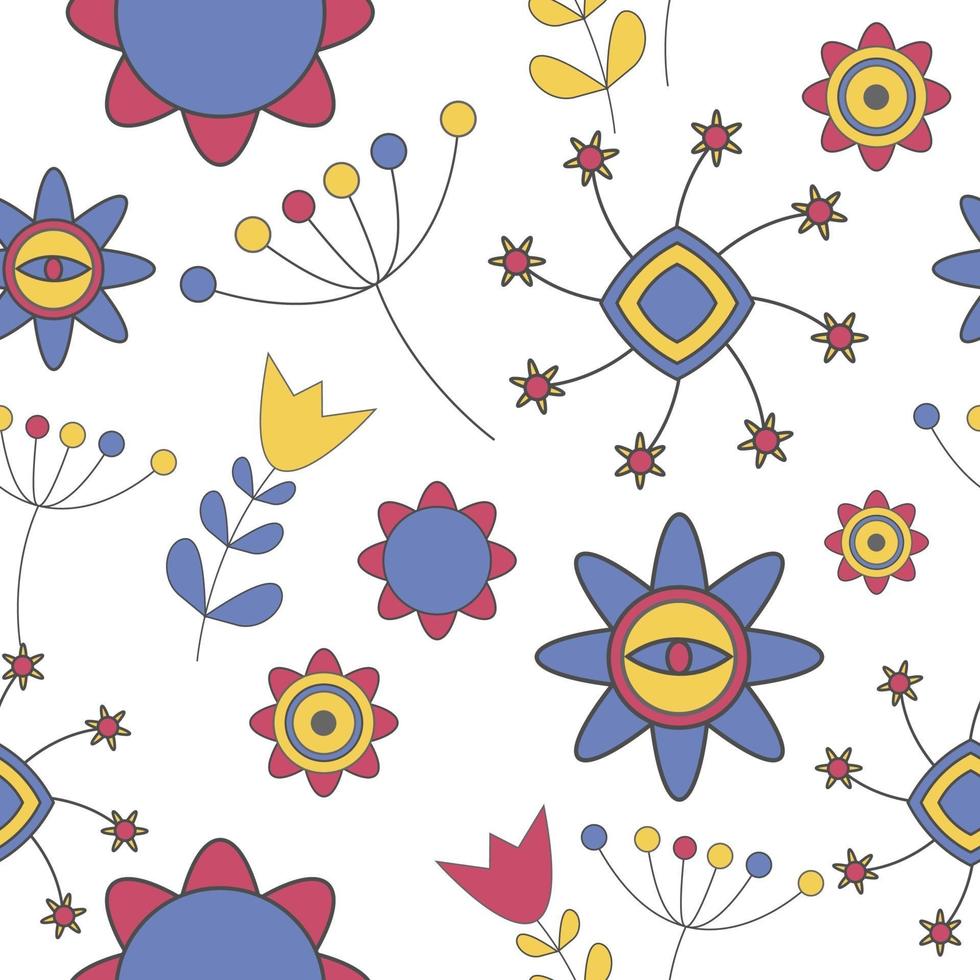 Abstract Cute Background Flower Seamless Pattern vector