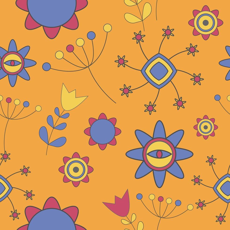 Abstract Cute Background Flower Seamless Pattern vector