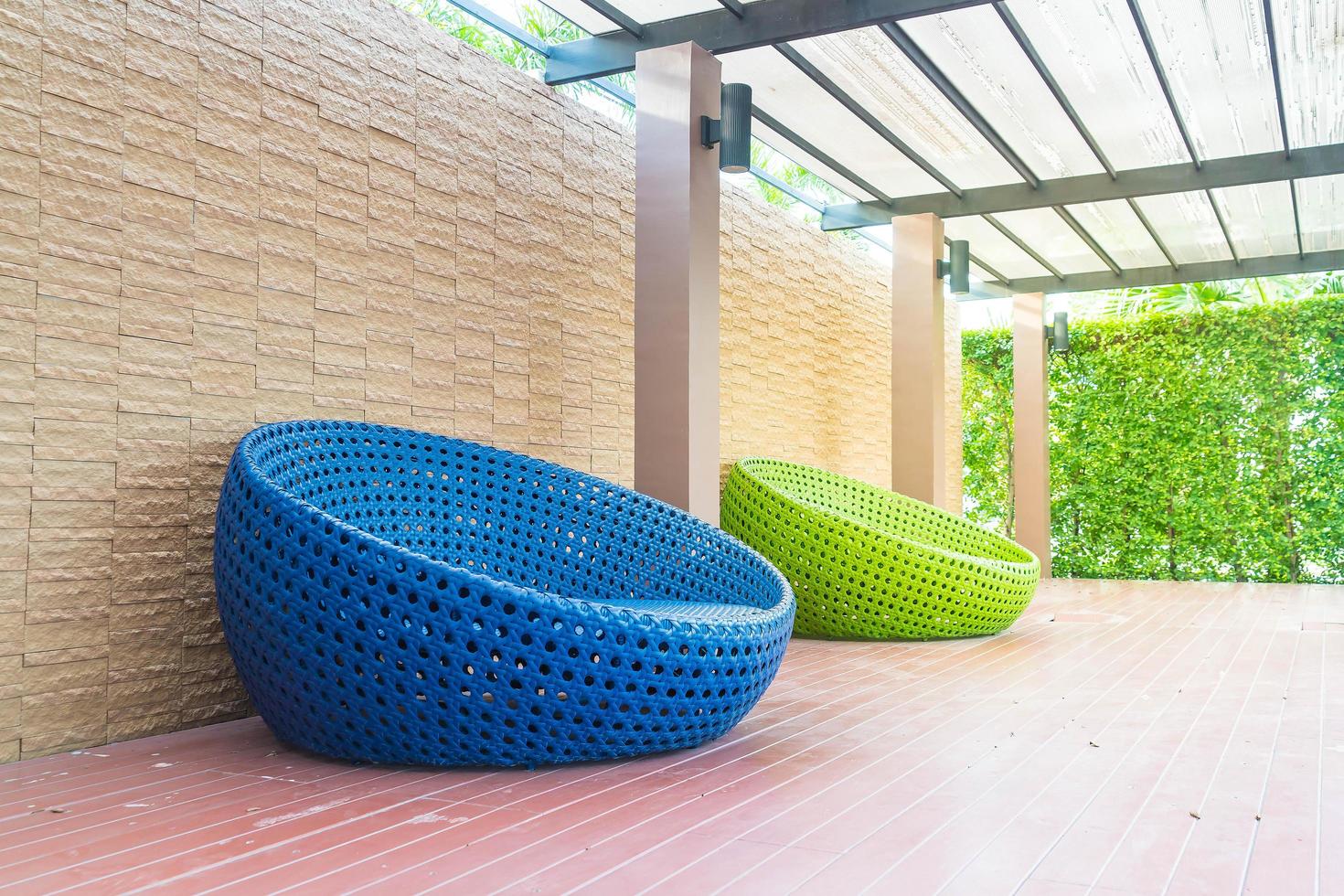 Outdoor with circle chair photo