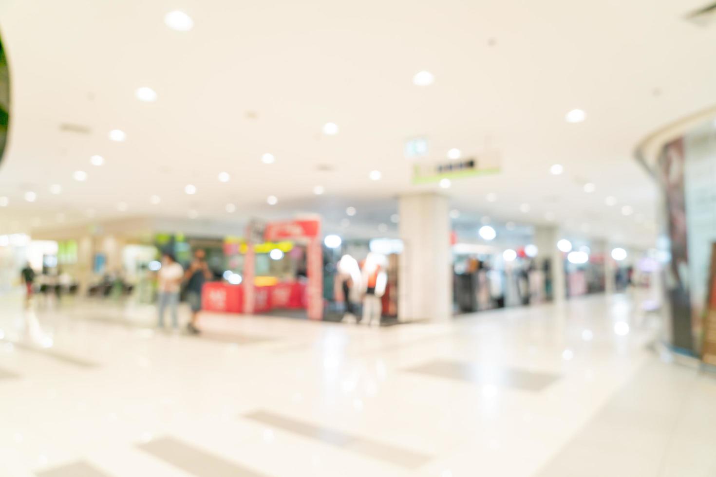 Centro comercial de desenfoque abstracto y tienda minorista para el fondo foto