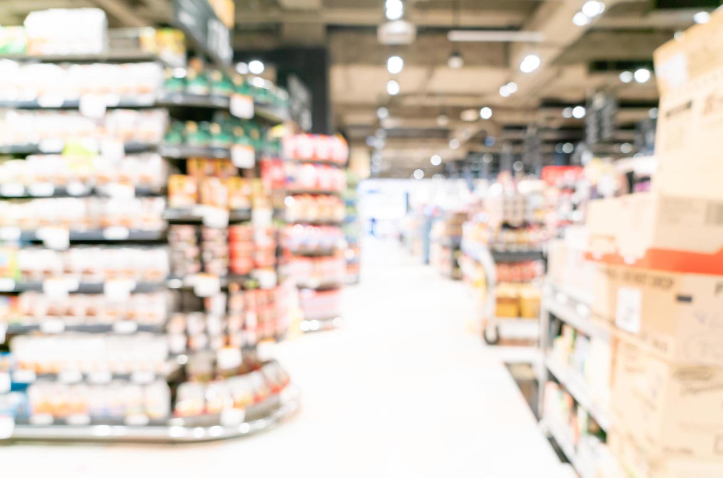 Abstract blur and defocused supermarket for background photo