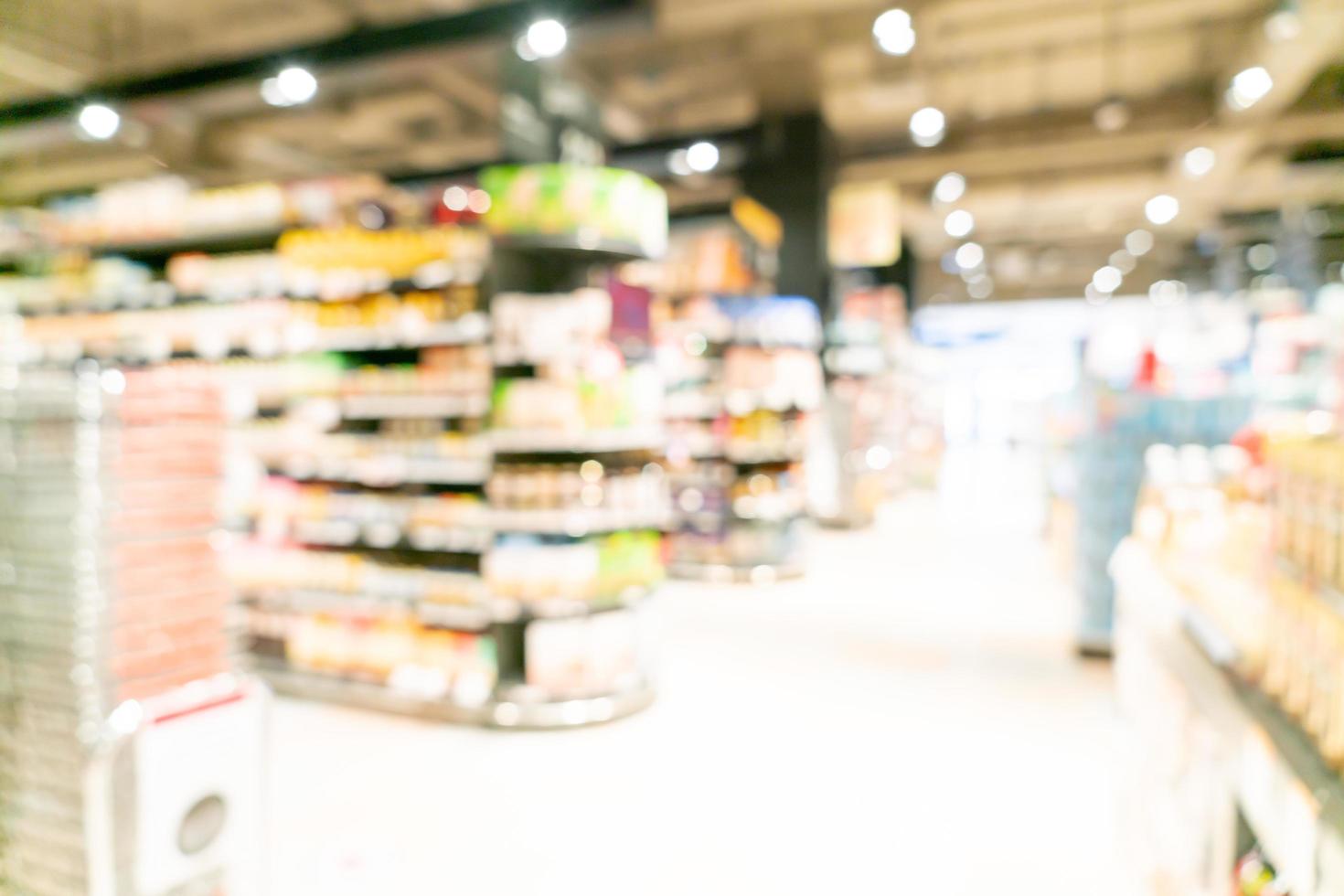 Abstract blur and defocused supermarket for background photo