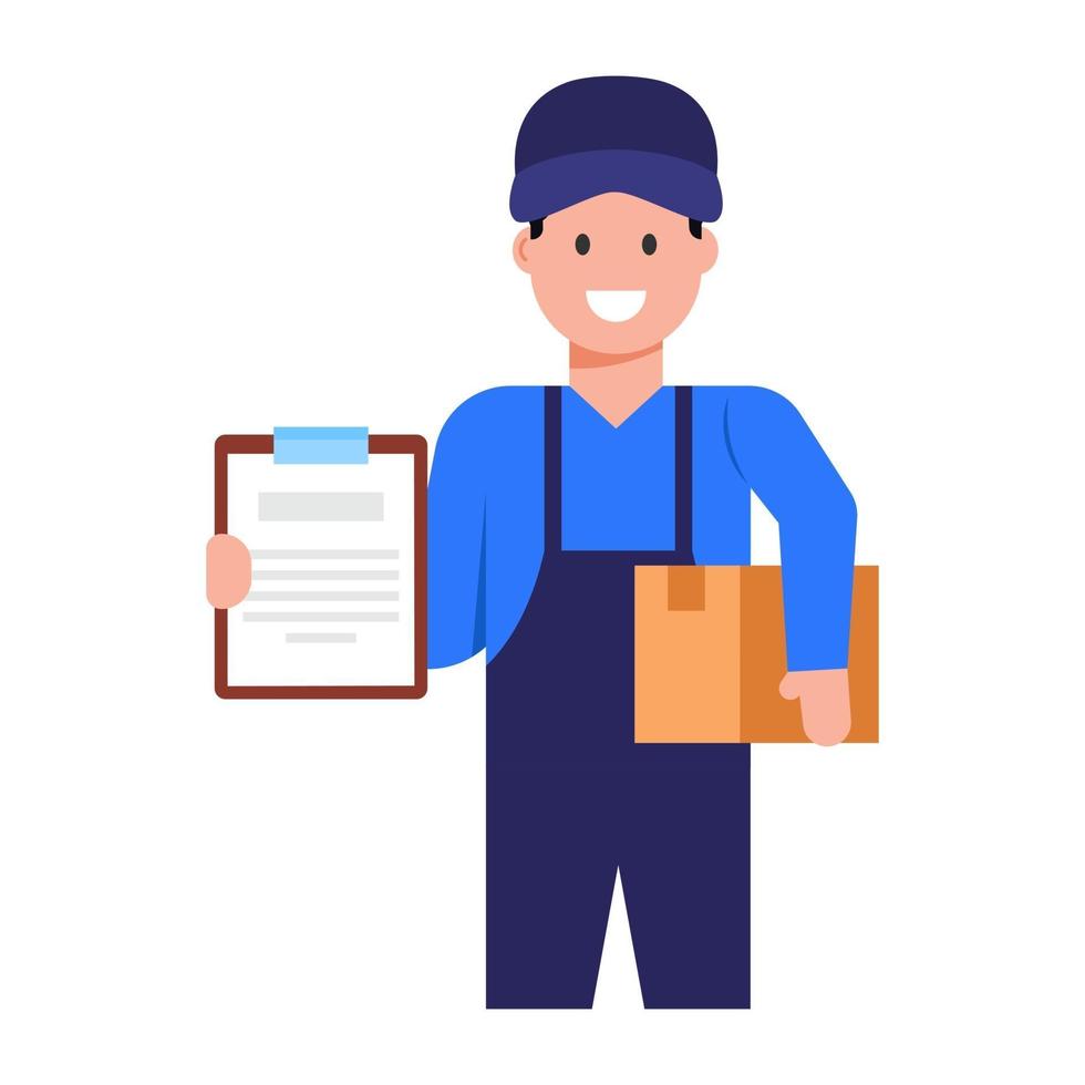 Delivery Man and Boy vector