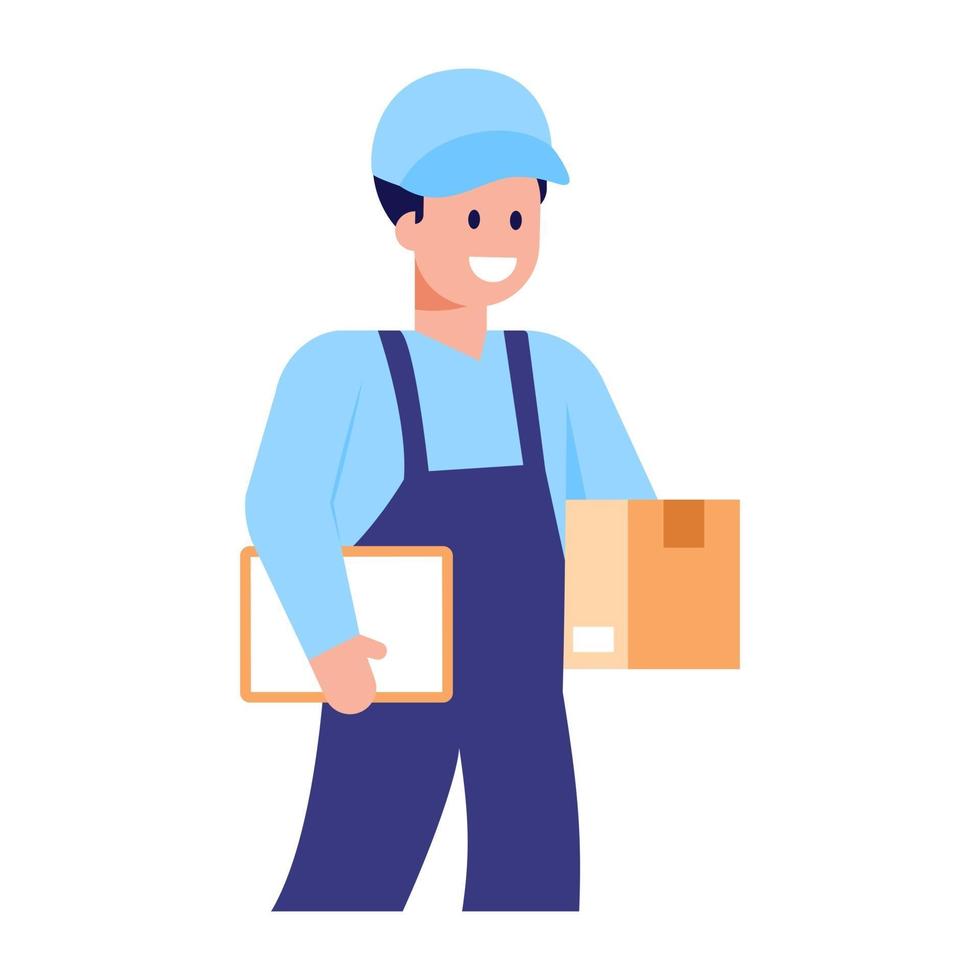 Delivery Man and Boy vector