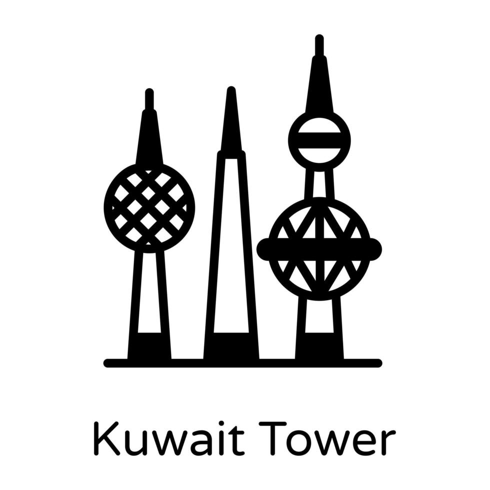 Torres y monumento de Kuwait vector