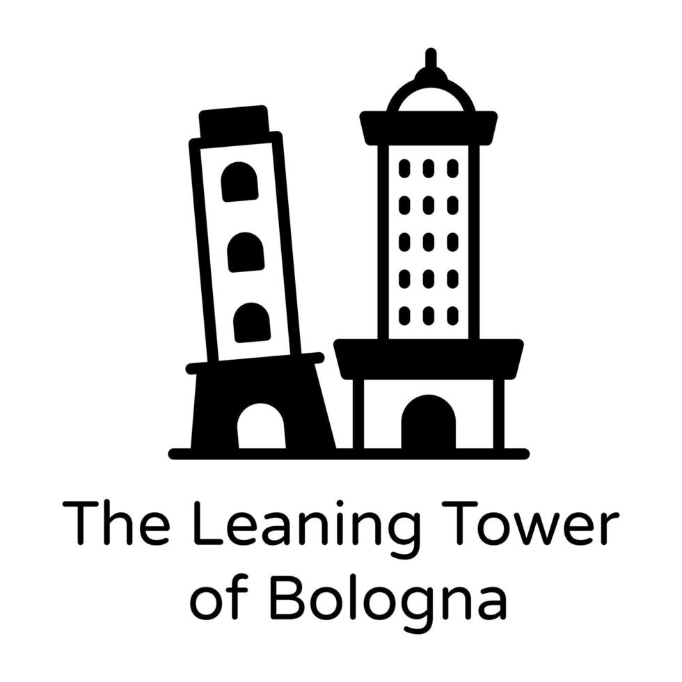 la torre inclinada de blogana vector