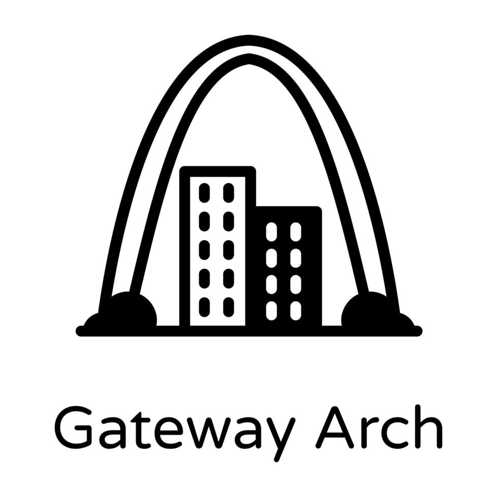 Gateway Arch and landmark vector