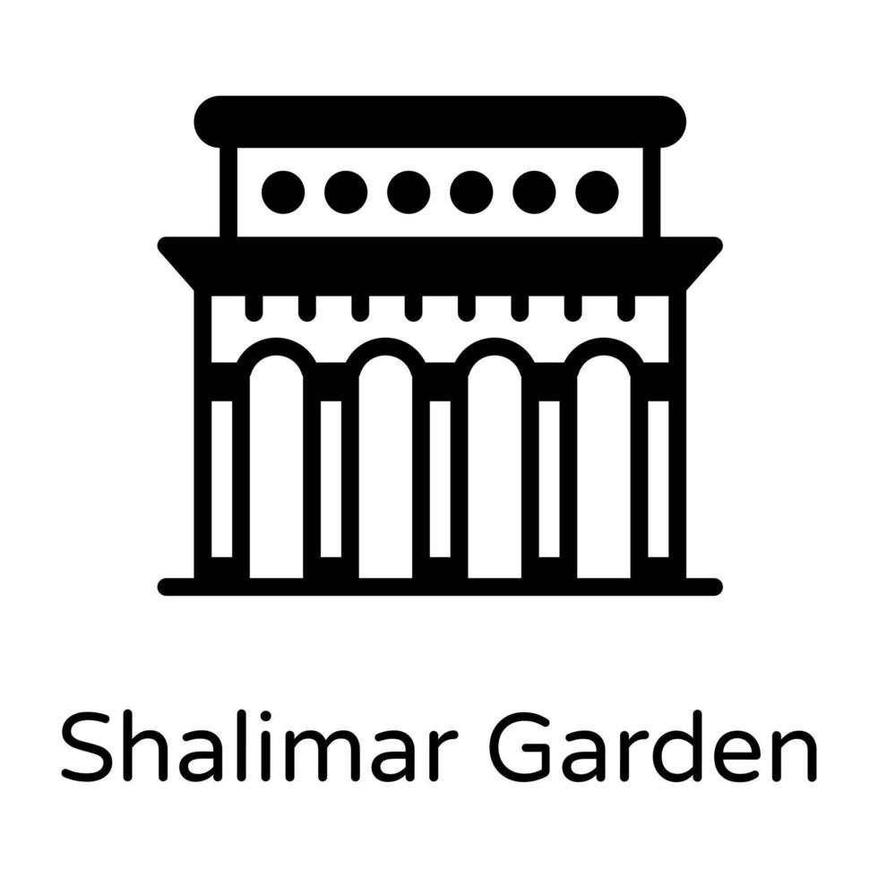 jardín shalimar y punto de referencia vector