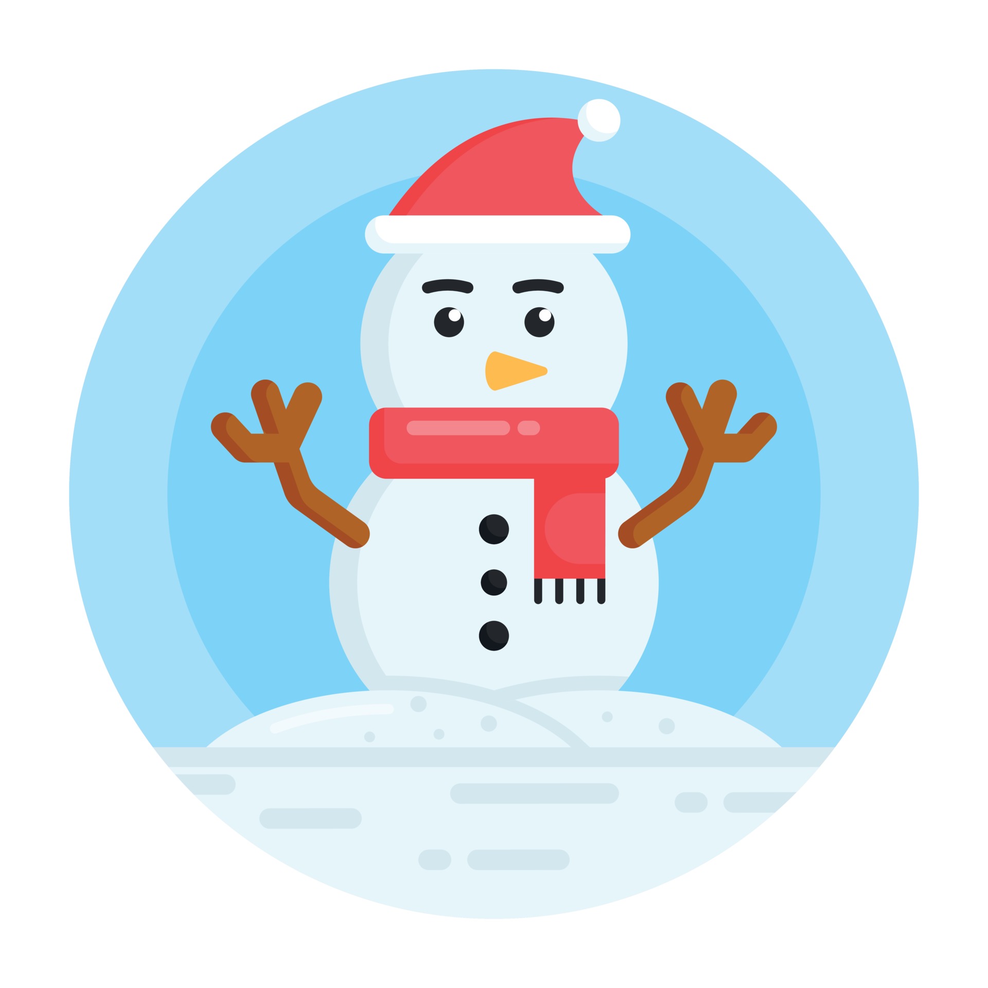 Snowman and sculpture 3210214 Vector Art at Vecteezy