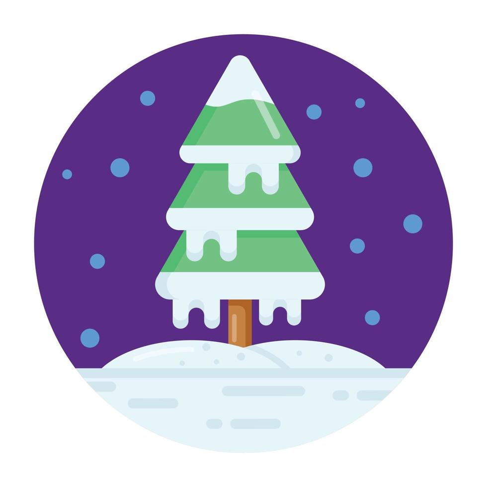 Snow Tree and Conifer vector