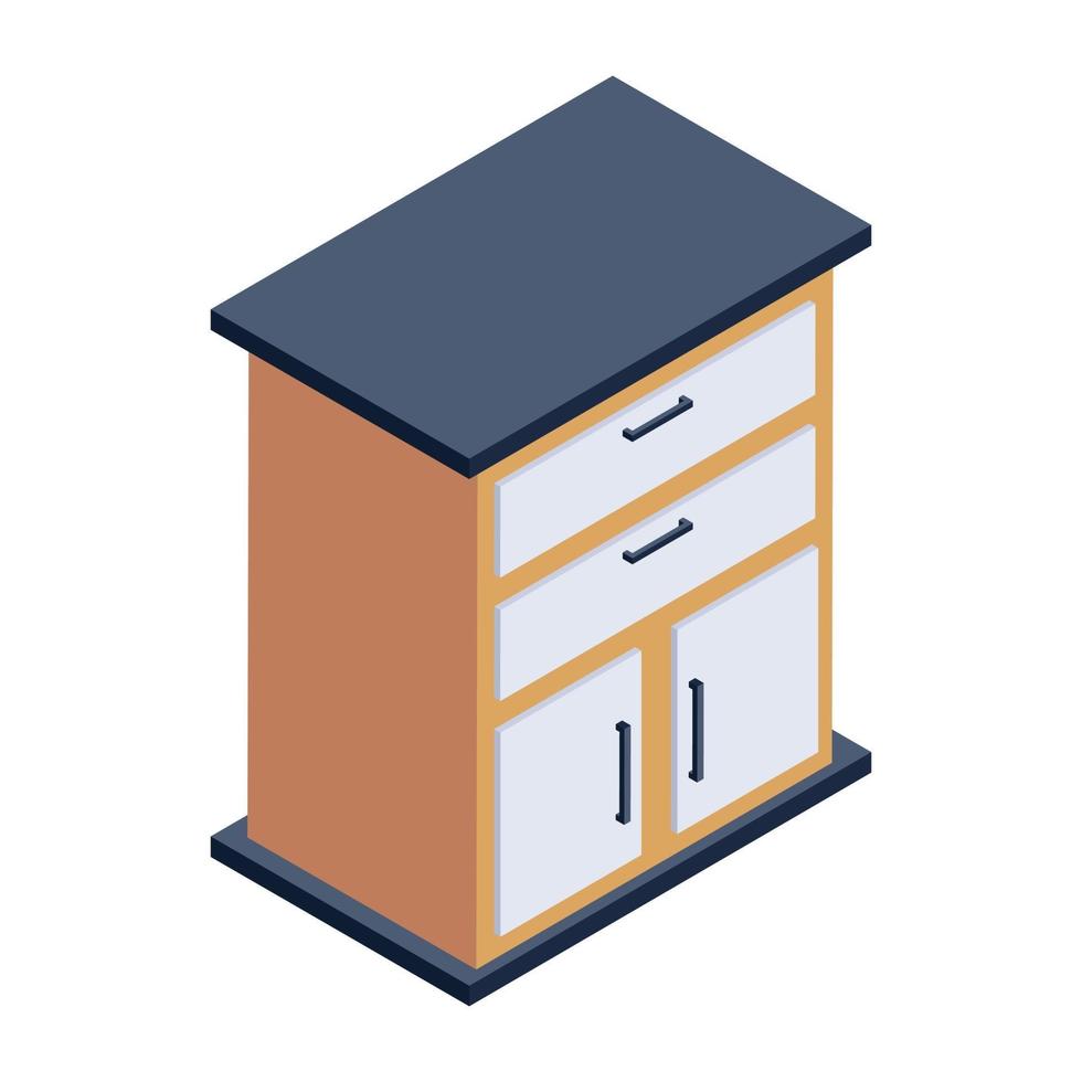 Bedside Table and Cabinet vector