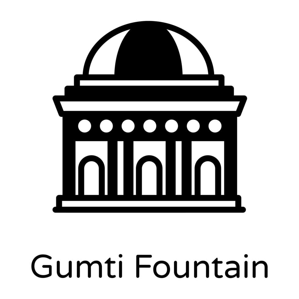 Gumti Fountain and architecture vector