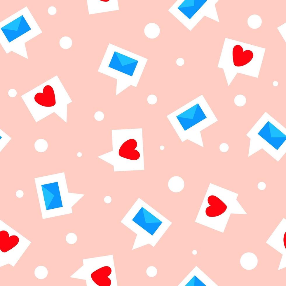 Web notification mail like icons seamless vector pattern