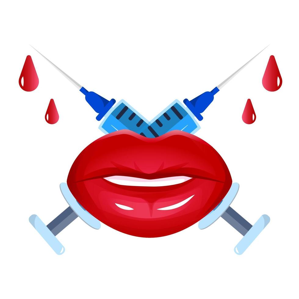 Lips augmentation consep vector
