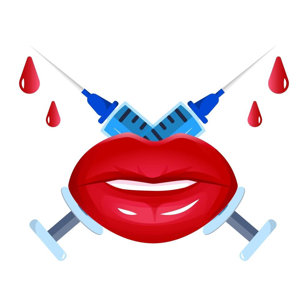 Lips augmentation consep vector