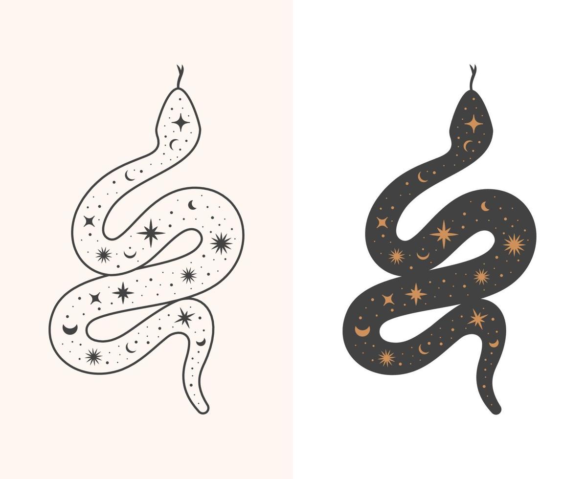 Boho snake icon. vector