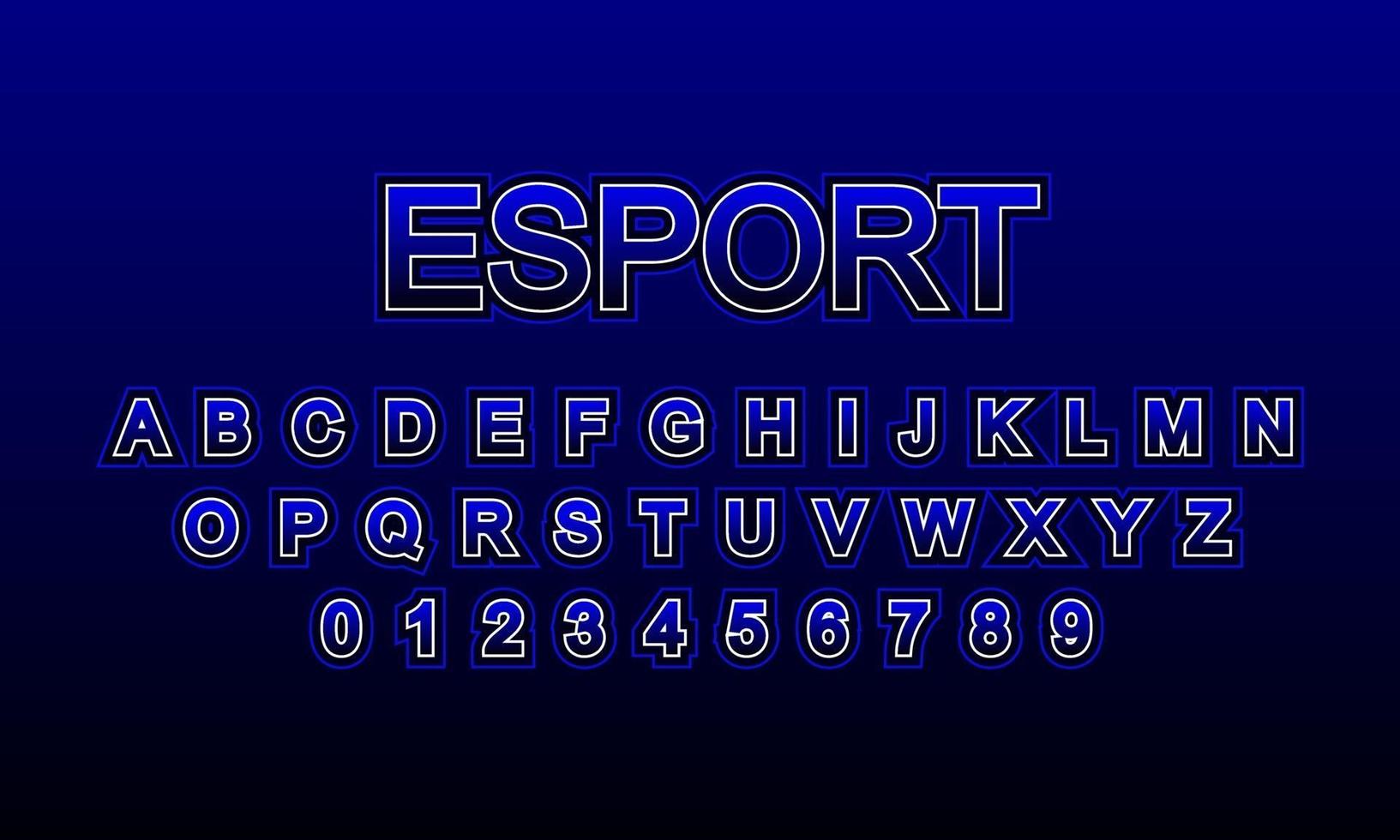 alfabeto de fuente de esport vector