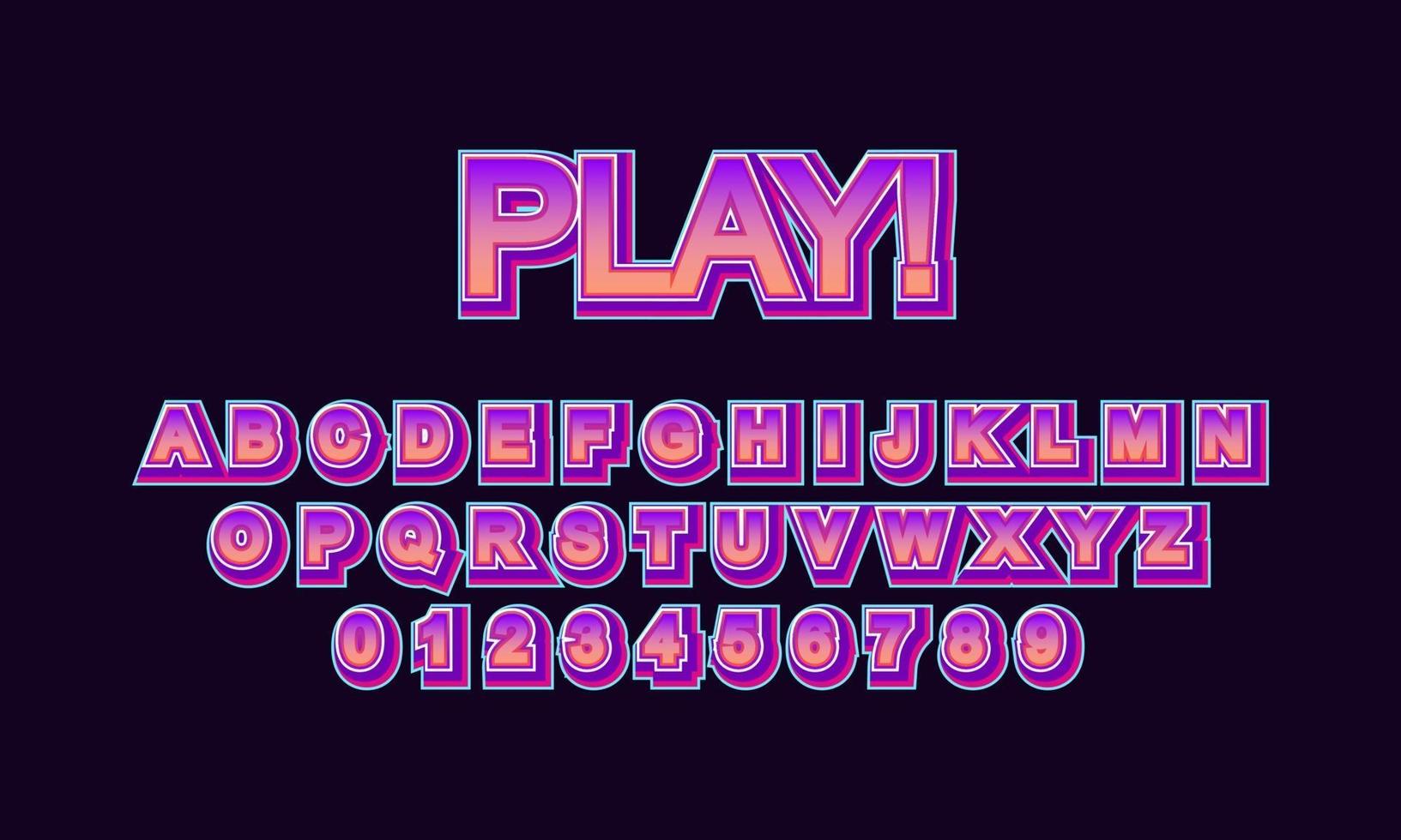 play font alphabet vector