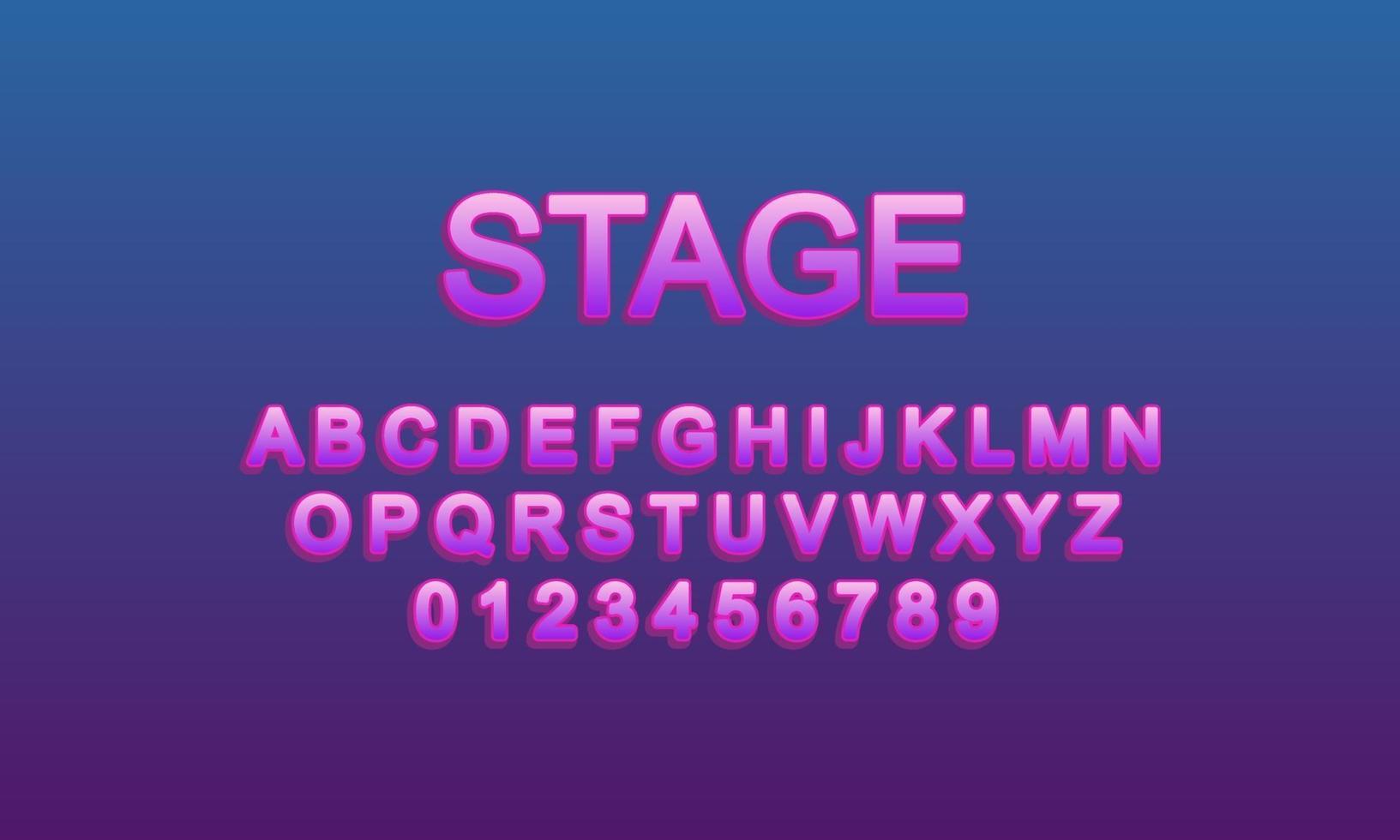 stage font alphabet vector