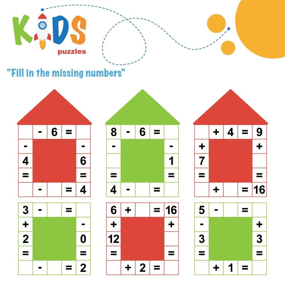 Fill in the missing numbers, printable math worksheet vector