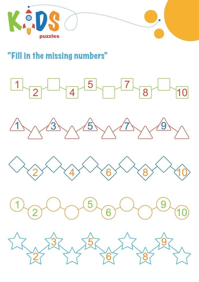 learning numbers worksheet vector