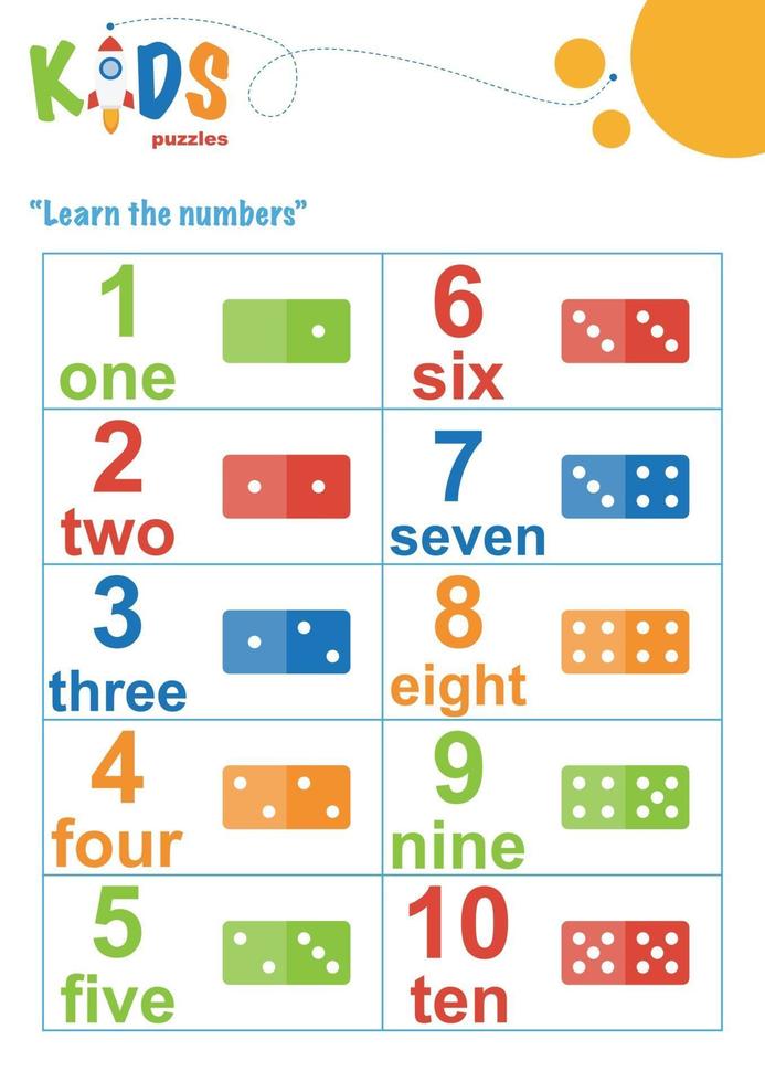 learning numbers worksheets-07.eps vector