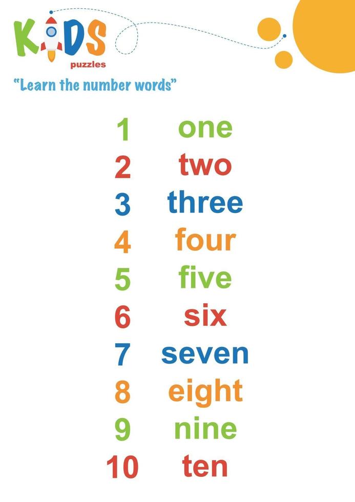 learning numbers worksheet vector