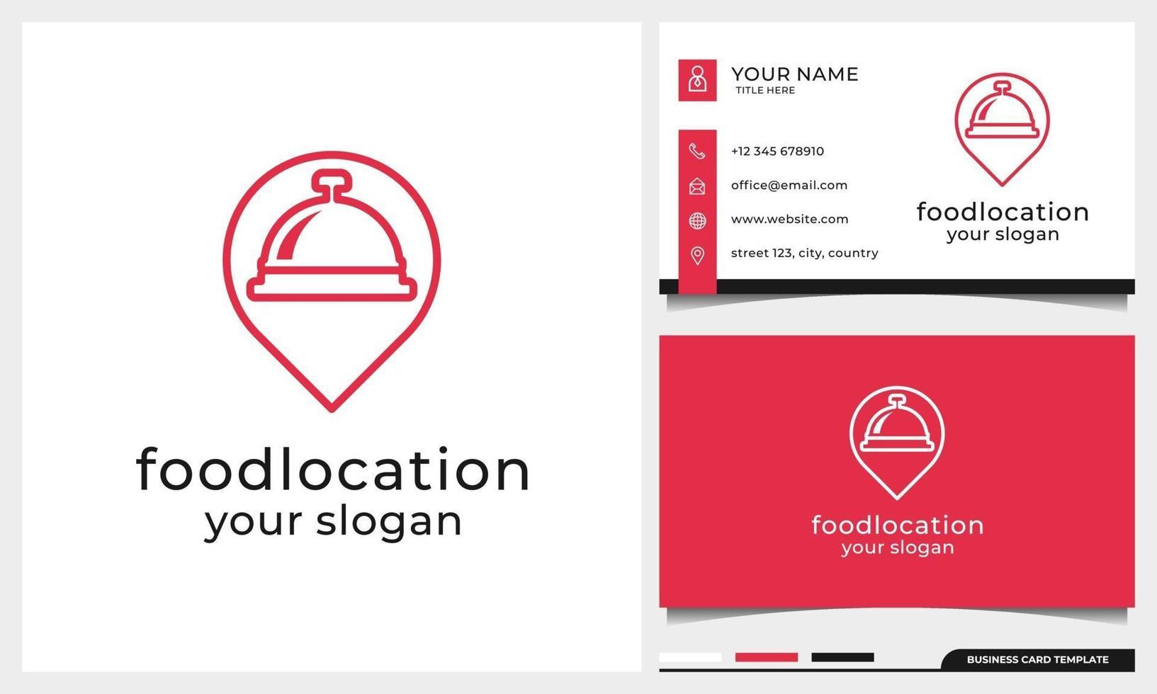 Food location icon logo design inspiration and business card vector