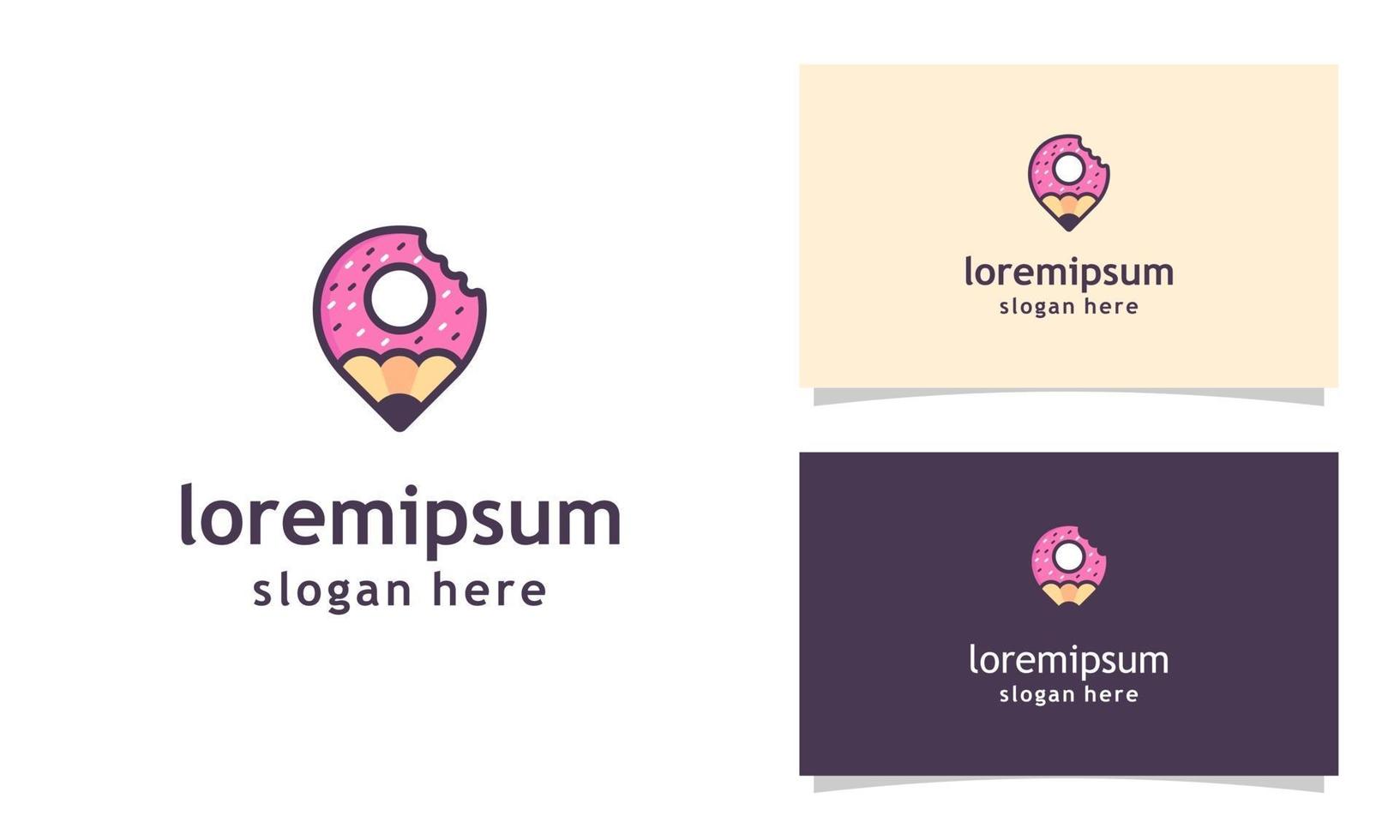 Delicious donuts logo template, with Pencil donuts Vector Illustration