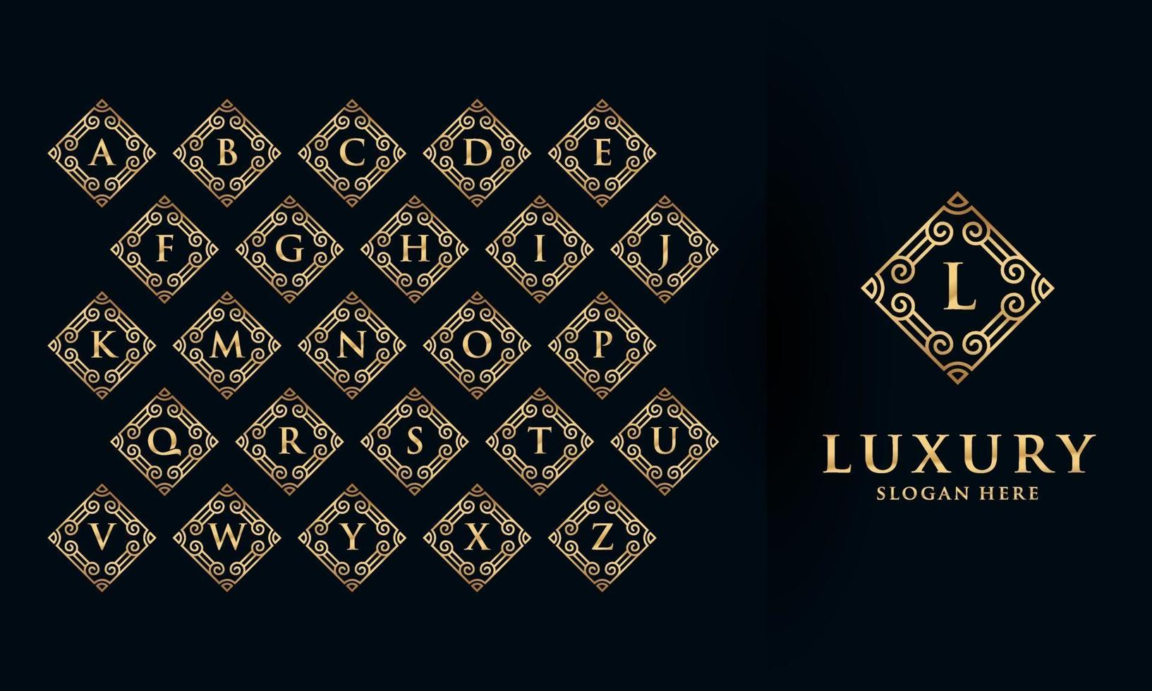 conjunto de idea de diseño de logotipo de colección de letras iniciales de lujo vector