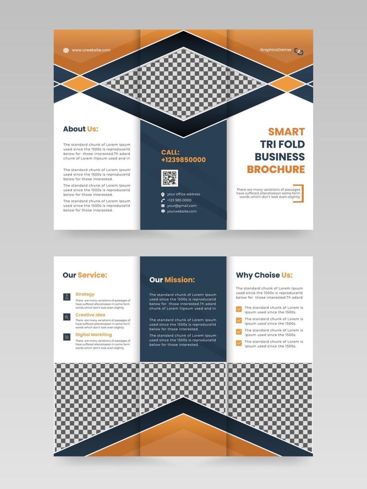Multi purpose corporate, business trifold brochure template design vector
