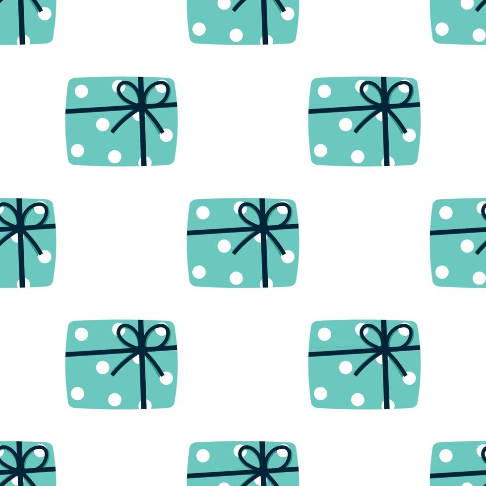 Wrapped Christmas Presents Seamless Repeat Vector Pattern