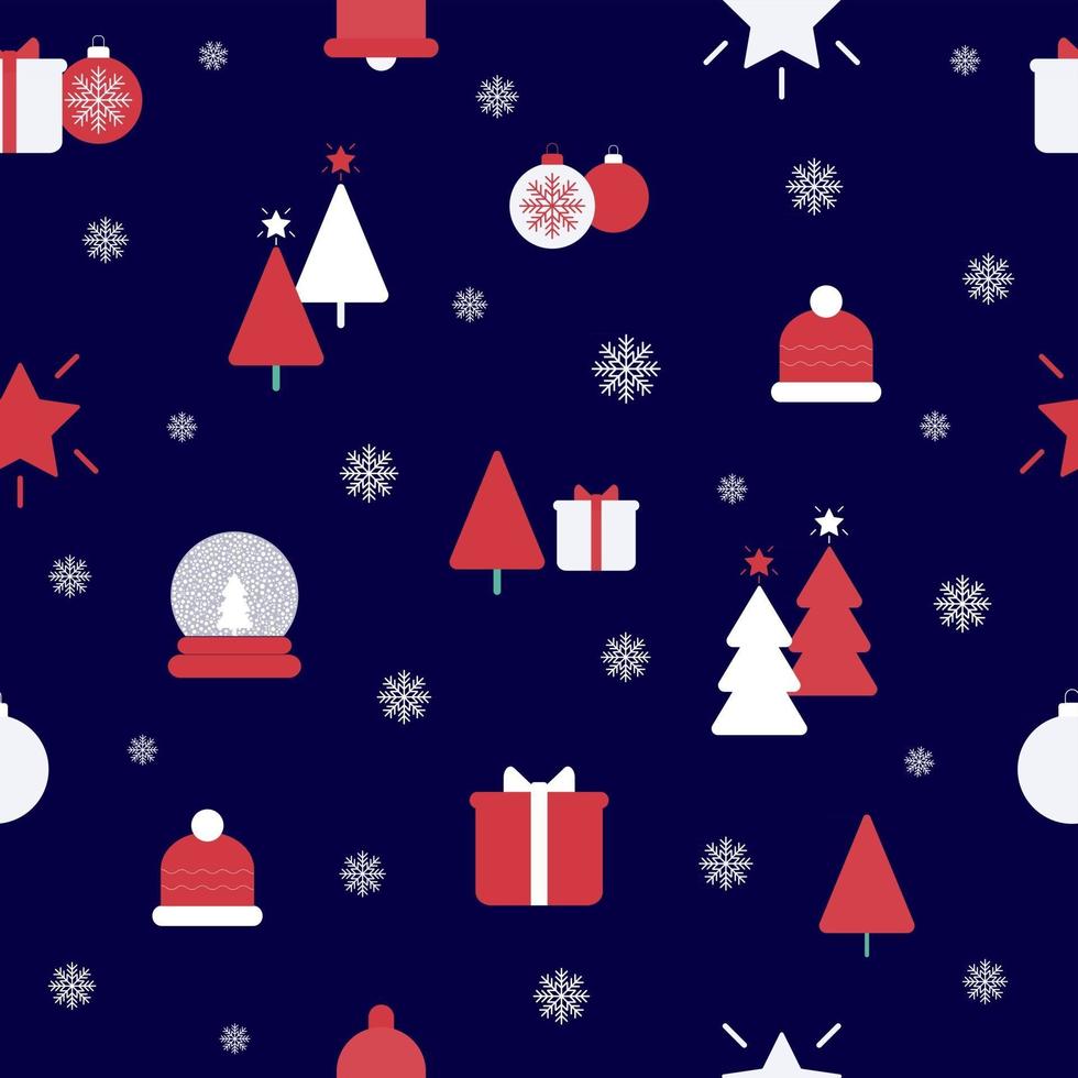 Christmas Ornaments Seamless Repeat Vector Pattern