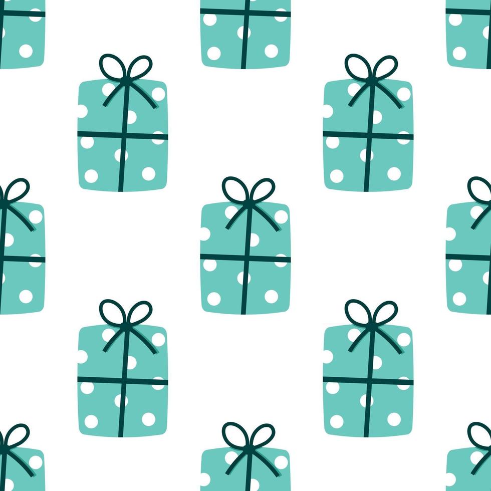 Wrapped Christmas Presents Seamless Repeat Vector Pattern