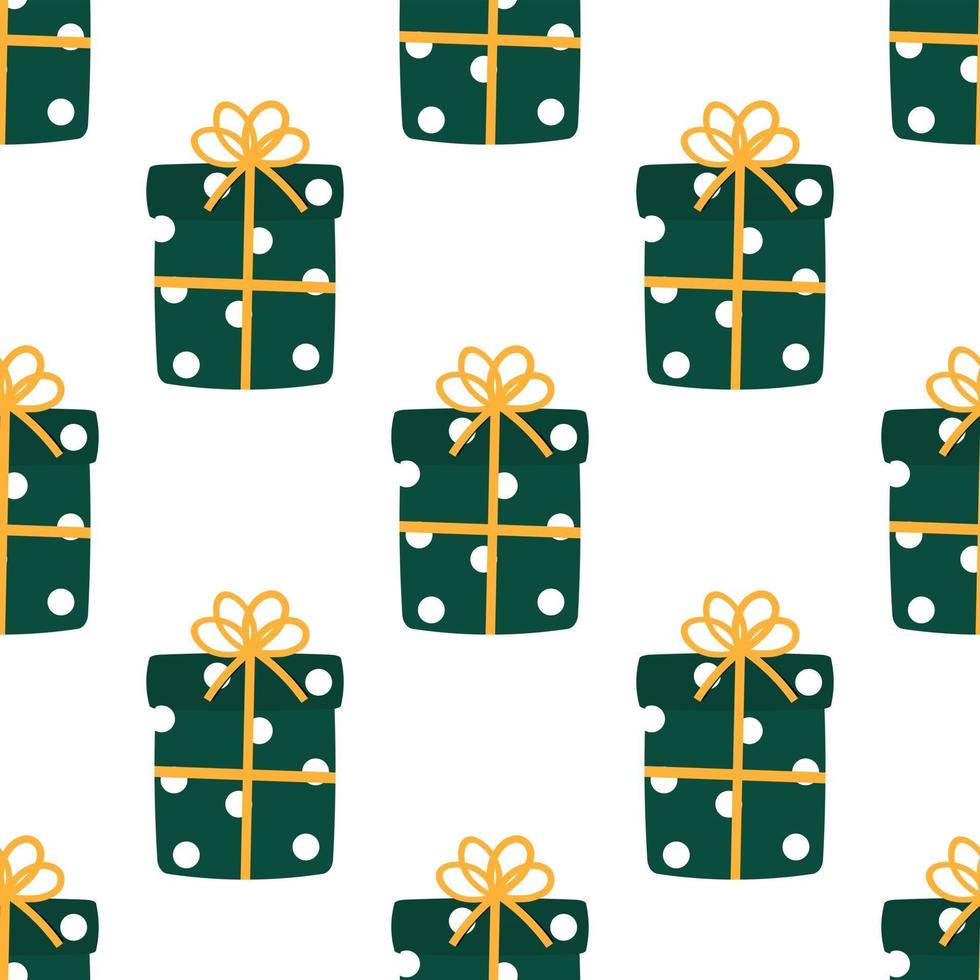 Wrapped Christmas Presents Seamless Repeat Vector Pattern