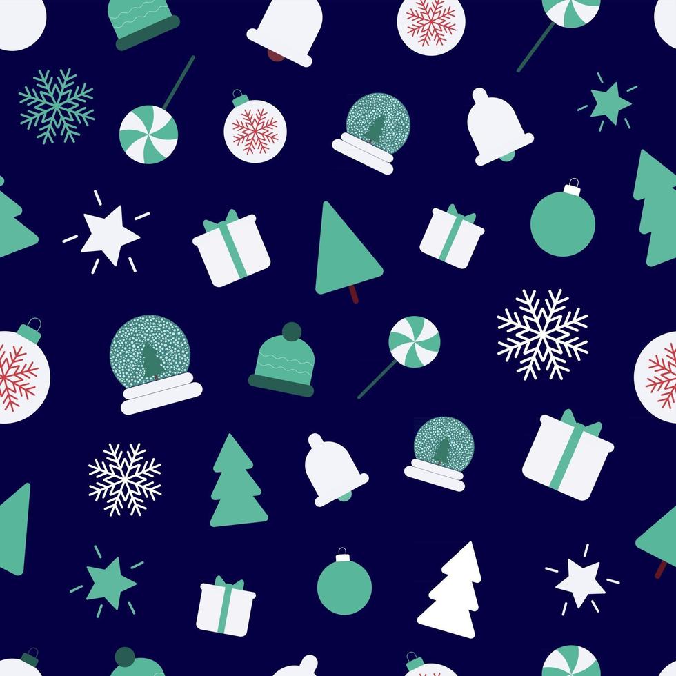 Christmas Ornaments Seamless Repeat Vector Pattern