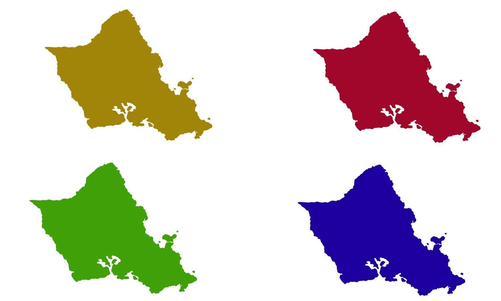 silhouette map of Honolulu in Hawaii vector