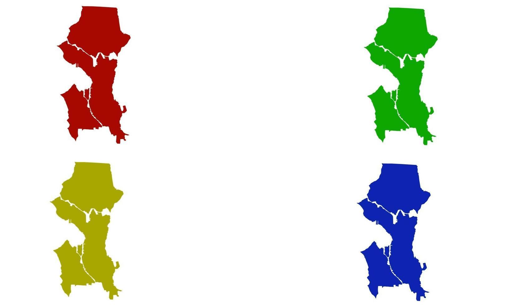 Seattle city map silhouette in Washington vector